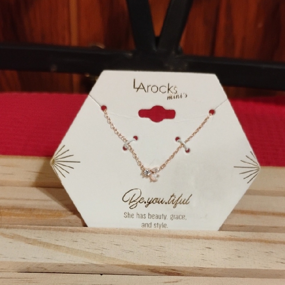 ✨ LA Rocks Mini's Sterling Silver & Rose Gold Necklace – NWT ✨